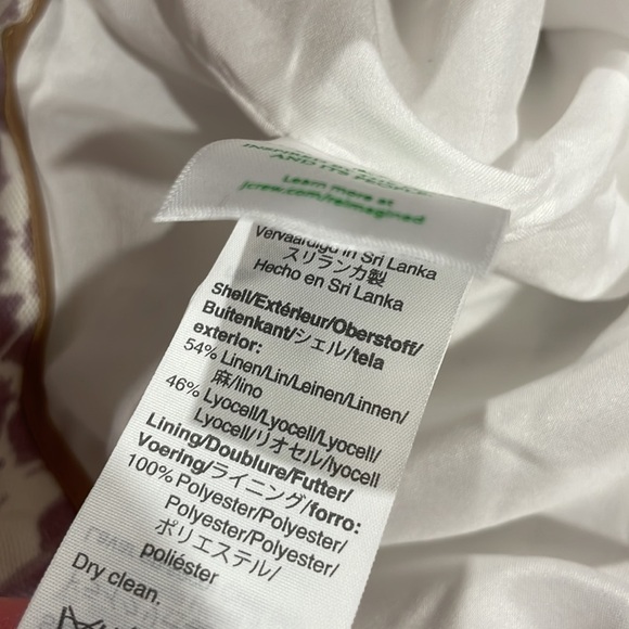 NWT J. Crew Pleated Straight Leg linen-blend pant in lilac giraffe print - Picture 8 of 11